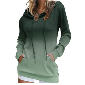 Sudadera con Capucha para Mujer, Estilo Europeo Americano, Color Sólido, Manga Larga, Cordón Ajustable, Forro Polar de 200 g/m², Borlas Delanteras, Secado Rápido y Transpirable - Product Image 2