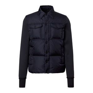 Veste cardigan matelassée d'hiver à capuche pour homme, fermeture éclair, manches longues, mode outdoor, quatre poches, logo frontal - Product Image 1