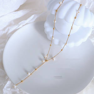 French Natural <b>Freshwater</b> <b>Pearl</b> <b>Necklace</b> for Women Y-Shaped Starry Sky Design Super Fairy Simple Style - Product Image 2
