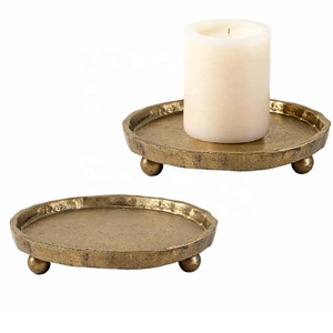 Nouvelle Arrivée Porte-Bougie Pilier en Aluminium Fait Main Doré pour Noël, Durable, Écologique, Centre de Table, Décoration Maison - Product Image 1