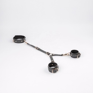 Kit de 11 piezas de cuero de vaca, puños de muñeca/tobillo, cuello, cinturón trasero, correa de sujeción, conector, arnés, - Product Image 5