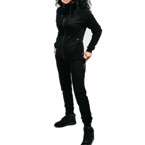 Custom Men <b>Black</b> Hooded Winter Tracksuit Set Premium Drawstring Hoodie <b>Jogger</b> Pants Athletic Eco-Friendly Breathable Solid Front - Product Image 2