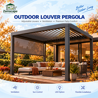 Toit à persiennes en aluminium résistant aux intempéries avec écran électrique rétractable pour terrasse de luxe en bord de mer, idéal pour les complexes hôteliers et les espaces de détente au bord de la piscine