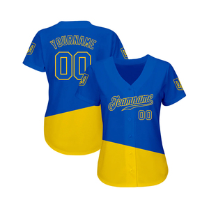 Chemises de baseball en vente flash, couleur bleue, avec motif imprimé, col en V, en polyester, chemises de baseball personnalisées - Product Image 3