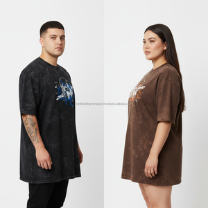 T-shirt unisexe décontracté en coton 100% délavé à l'acide, style streetwear vintage vieilli, anti-boulochage, idéal pour l'été - Product Image 3