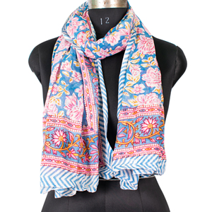 Customizable Factory Price Indian Hand Block Printed Eco-friendly Reversible <b>Sarong</b> Multicolor Cotton Long Floral Scarf <b>Bikini</b> - Product Image 5