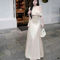 Robe longue élégante et sexy pour femme, à manches courtes, alliant parfaitement élégance, confort et style décontracté ou formel pour diverses occasions, en soie maxi.