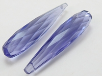 Perles en pierre naturelle Iolite bleue de 35 mm, facettées, allongées, faites à la main, avec trou de 0,50 mm, certifiées par un tiers, vente en gros