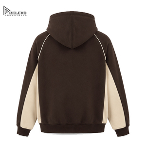 เสื้อฮู้ดแขนแร็กแลนแบบสั่งทำขายส่ง OEM สำหรับทุกเพศทุกวัย สีทูโทนตัดกัน เสื้อฮู้ดเปล่าแบบหนา เสื้อสเวตเชิ้ตแบบสวมหัว - Product Image 3