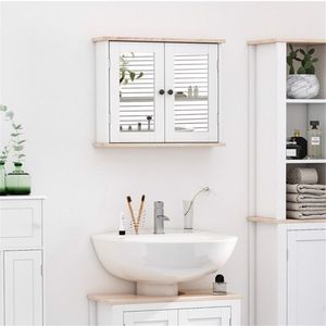 White Bathroom Cabinet with Mirror-Elegant Bath Mirrors Collection - Product Image 3