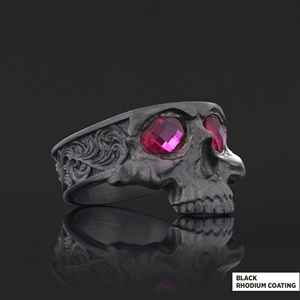 Anillo de Calavera BOJ 01, Anillo Gótico para Motociclistas, Joyería Vintage de Calavera Plateada para Hombre, Anillo de Estilo Rocker, Joyería Punk Gótica, Precio Bajo, Gran Venta - Product Image 3