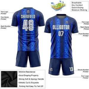 Uniforme de fútbol colores personalizados ropa deportiva al por mayor sublimación transpirable 100% poliéster jersey de secado rápido para hombres - Product Image 3