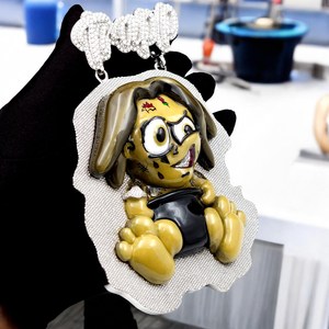 Pendentif Bébé Personnalisé Dessin Animé Moissanite Glacée Bijoux Hip Hop Ton Argent Émail Pièce de Luxe Tendance - Product Image 3