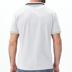 Nuevas Camisas de Manga Corta para Hombre, Casuales, de Lona Sólida, Estilo Golf, con Cuello en Contraste, de Algodón - Product Image 3