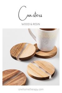 Classic Wooden & Resin <b>Heat</b> Resistant Round <b>Coaster</b> - Product Image 5