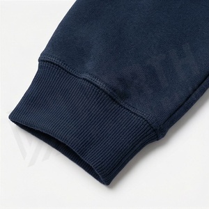 Survêtement à capuche bleu marine pour homme, manches longues, couleur unie, tenue décontractée avec cordon de serrage et poches latérales - Product Image 6