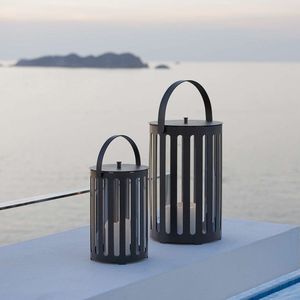 New Arrival <b>Black</b> Metal <b>Lantern</b> Panels Handle Eco-Friendly Durable Modern Design Home Accent Lighting Perfect Table Decor - Product Image 6