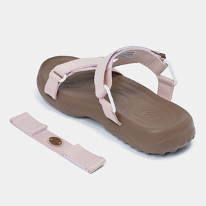 Sandales à brides en T pour femmes, dessus en textile rose, semelle EVA, respirantes, décontractées, été, bout ouvert, fermeture à boucle - Product Image 4