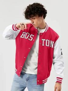 Veste universitaire en toile d'hiver à col montant, personnalisable avec logo imprimé sur le devant, de haute qualité - Product Image 5