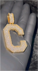 Joyería de Rapero Personalizada de Alta Calidad, Plata 925, Moissanita VVS, Colgante con Inicial de Letra, Estilo Hip Hop - Product Image 4