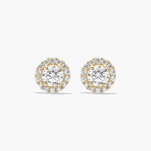 Pendientes de Plata 925 con Moissanita y Halo de Diamantes para Mujer, Joyería de Lujo Atemporal, Piedra Central Brillante y Deslumbrante, Perfectos - Product Image 1