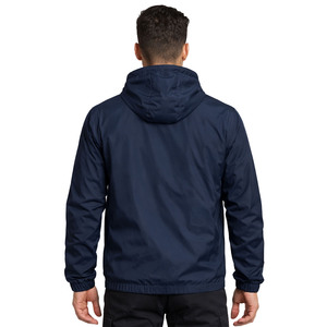 Chaqueta cortavientos impermeable personalizada para hombre, ligera, de nailon, con capucha, para lluvia, con logotipo personalizado, alta calidad, venta al por mayor, MOQ bajo - Product Image 2