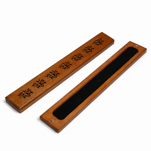 Plateau à encens en bois parfumé - Motif de fleur de lotus pur - Product Image 3