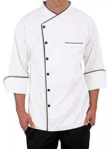 Uniforme de Cocina Profesional para Chef, Chaqueta de Chef con Bolsillos, Chaqueta de Chef para Hombre, Chaqueta de Manga Larga con Diseño de Ribete - Product Image 2