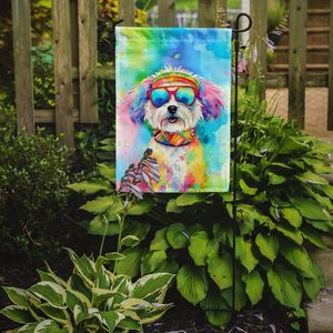 Multicolor Bichon Frise Hippie Dawg Garden Flag Buzón Decorativo Patio Banner para Patio Obra de arte para macizos de flores - Product Image 2