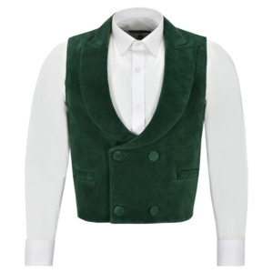 Chaleco de cuero de ante de vaca personalizado para hombre, doble botonadura, formal, de lujo, con solapa tipo chal, estilo occidental, proveedor mayorista - Product Image 5