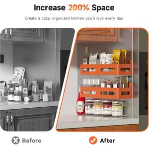 4 Pack Strong Magnetic Spice Rack for Refrigerator Multipurpose 4-Hook <b>Shelf</b> Organizer for <b>Kitchen</b> & Bathroom - Product Image 2