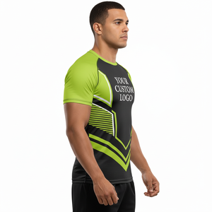 Wholesale High Quality Silk Screen Printed Fully Customized Men Rashguard <b>Compression</b> <b>Shirt</b> Quick Dry Breathable - Product Image 3