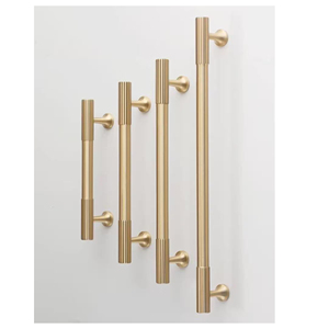 Brushed Brass Cabinet Handle | Vintage Drawer <b>Pull</b> | Gold Kitchen Cupboard Hardware | Decorative Furniture Handle - Product Image 2