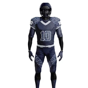 Custom American Football Uniform Set Heat-Transfer Printed White <b>Red</b> V-Neck Short Sleeve Moisture Wicking Regular Fit Unisex - Product Image 4