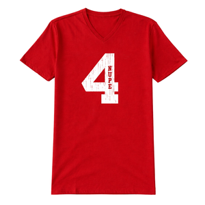 T-shirt col en V Kappa Alpha Psi Numéro 4 Rouge – Vêtement de Fraternité Grecque avec Motif Audacieux, Confort Premium et Coupe Élégante - Product Image 4
