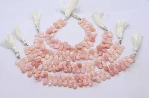 โอปอลสีชมพูธรรมชาติทรงลูกแพร์เจียระไน ขนาด 7x11 มม. ลูกปัดโอปอลสีชมพู 8 นิ้ว ร้อยเป็นเส้นสำหรับทำเครื่องประดับ - Product Image 2