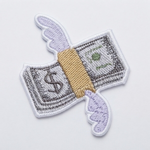 Patch brodé 'Flying Money Stack' thermocollant en tissu, qualité supérieure personnalisée, applique décorative pour vêtements et cadeaux - Product Image 4