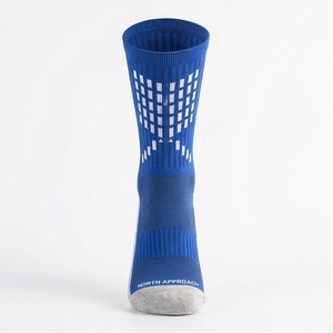 North Approach Crew Athletic <b>Socks</b> Blue Geometric Pattern Breathable <b>Running</b> <b>Socks</b> for Adults Summer Season - Product Image 1