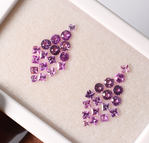 Ensemble de boucles d'oreilles en saphir rose naturel, formes et tailles variées, non chauffé et non traité, pierres précieuses en vrac pour la création de bijoux - Product Image 3