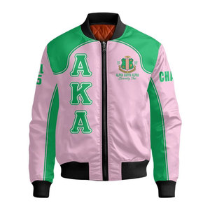 Blouson bomber vert personnalisé avec logo, crête et imprimé 08 Pretty Girls, fermeture éclair sur le devant, veste décontractée pour homme - Product Image 5