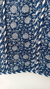 กระเป๋าผ้าฝ้ายพิมพ์ลายอินดิโก้ 100% ขนาดใหญ่ สำหรับใส่ของช้อปปิ้ง กระเป๋าผ้าฝ้ายพิมพ์ลายสำหรับไปทะเล - Product Image 4