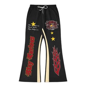 Pantalon de survêtement évasé taille mi-haute, qualité professionnelle, style décontracté, design personnalisable, confortable, respirant, séchage rapide, coupe droite, léger - Product Image 1