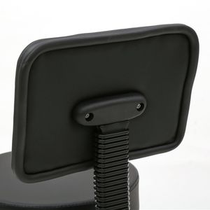 Sgabello Regolabile in Plastica per Salone, Forma Rotonda con Schienale, Colore Nero - Product Image 5