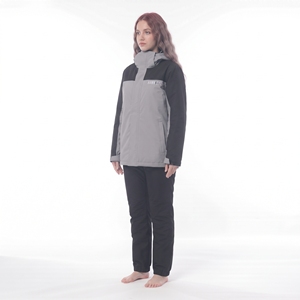 Ensemble de veste de ski imperméable pour femme HAWK EYE, gris noir, à capuche, isolée synthétiquement, vêtements de neige, équipement d'hiver pour l'extérieur - Product Image 4