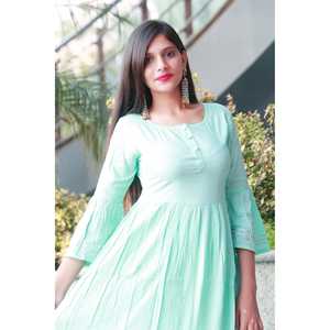 Ensemble de costume pour femme en crêpe de rayonne bleu magnifique avec manches cloche, taille XS - Product Image 1