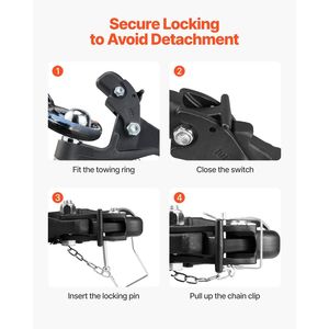 Gancho de Remolque de 20000 Libras con Receptor de 2 Pulgadas y Bola de Remolque de 2-5/16 Pulgadas, Combinación de Ganchos de Remolque que se Adapta a 2.5 y 3 Pulgadas - Product Image 4