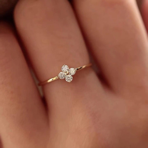 Round Cut Moissanite 4 Stone <b>Ring</b> Yellow <b>Gold</b> Engagement <b>Ring</b> 10K Yellow <b>Gold</b> Wedding Band 4 Stone Minimalist <b>Ring</b> Gift Women - Product Image 1
