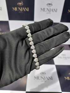 สร้อยข้อมือเทนนิสเงินแท้ 925 ประดับหัวใจมอสซาไนต์ สร้อยข้อมือแบบหัวใจประดับเพชรสำหรับผู้หญิง ผ่านการทดสอบเพชร - Product Image 3