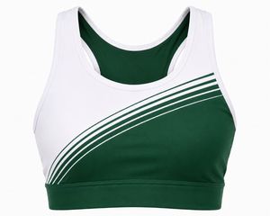 Women's Racerback Sports <b>Bra</b> <b>Blue</b> White High Support Athletic Wear Quick Dry Breathable Eco-Friendly U-NECK - Product Image 3