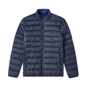 Vestes matelassées coupe-vent décontractées à col montant avec logo personnalisé pour hommes, manteau d'hiver rembourré à capuche avec fermeture éclair - Product Image 1